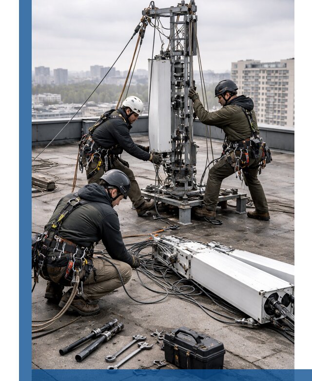 Демонтаж антенн на крыше зданий в Назарове с гарантией