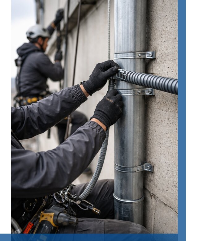 Монтаж гофры для кабеля в Назарове от 308 р. | ВЫСОТНИК-Нрв