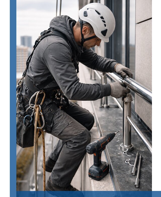 Монтаж ограждений на высоте в Назарове для зданий и конструкций