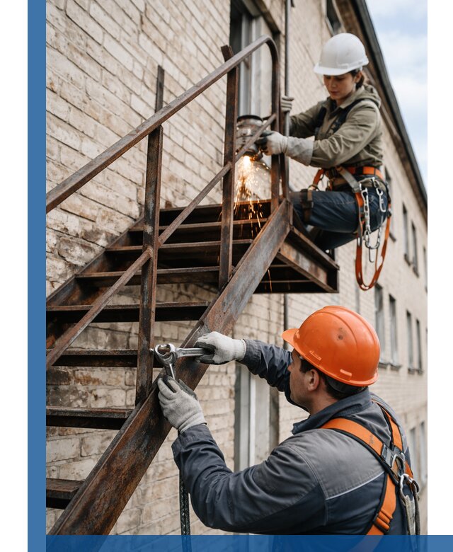 Ремонт и восстановление пожарных лестниц с выездом в Назарове