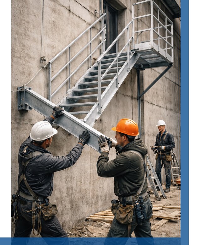 Монтаж металлических лестниц в Назарове от 15417 р. | ВЫСОТНИК-Нрв