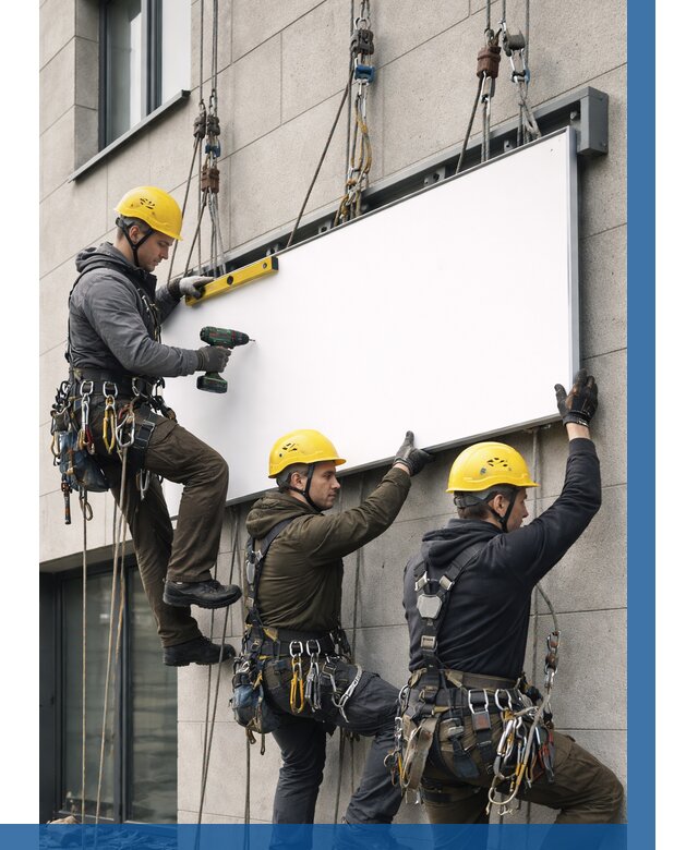 Монтаж рекламной вывески в Назарове от 8222 р. | ВЫСОТНИК-Нрв