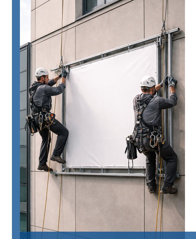 Монтаж наружной рекламной вывески в Назарове под ключ