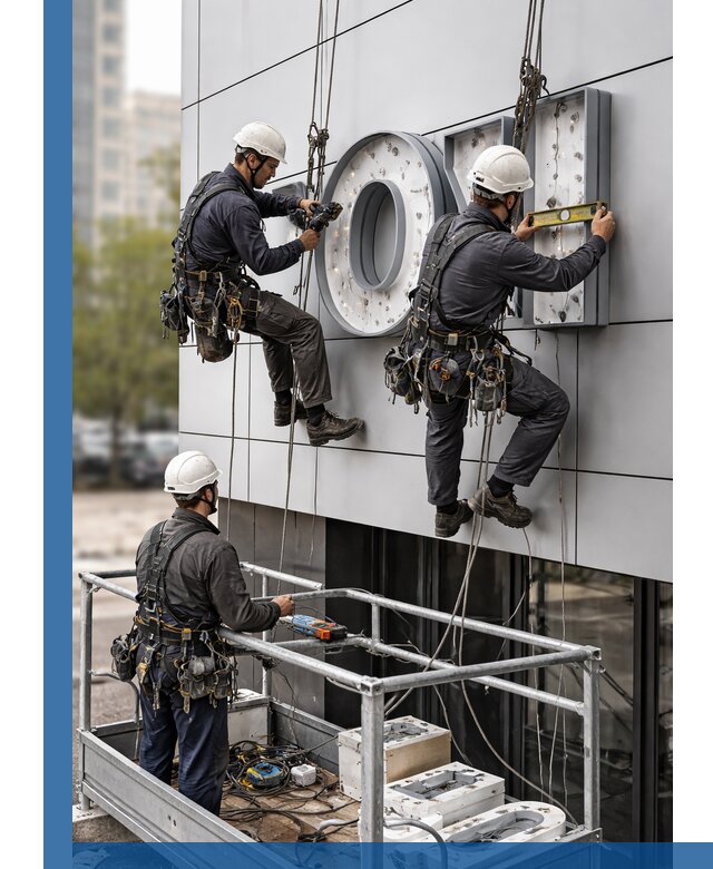 Профессиональный монтаж световых букв в Назарове под ключ