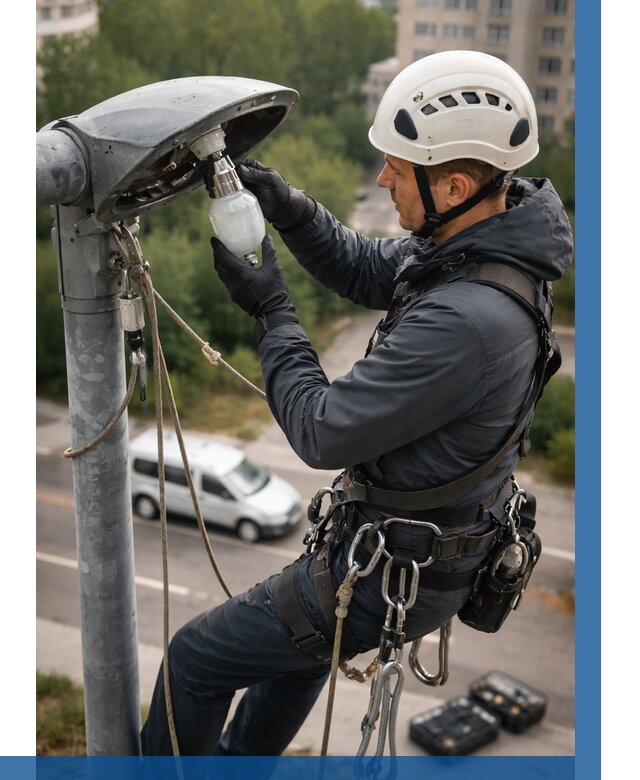 Замена ламп на высоте в Назарове от 2570 р. | ВЫСОТНИК-Нрв