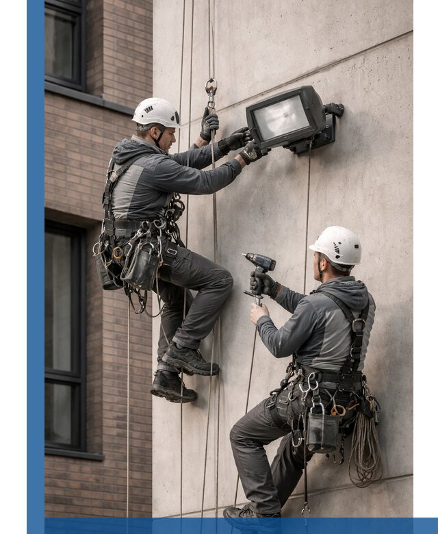 Профессиональный монтаж фасадных прожекторов в Назарове под ключ