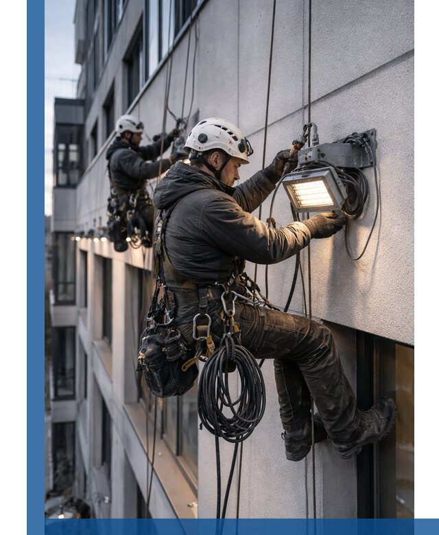 Монтаж фасадного освещения в Назарове установка и подключение