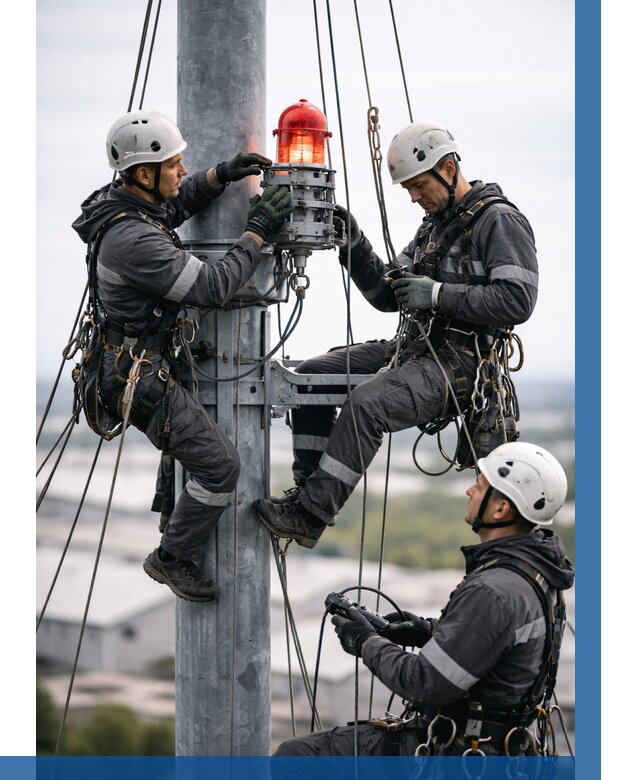 Монтаж заградительных огней в Назарове от 8736 р. | ВЫСОТНИК-Нрв