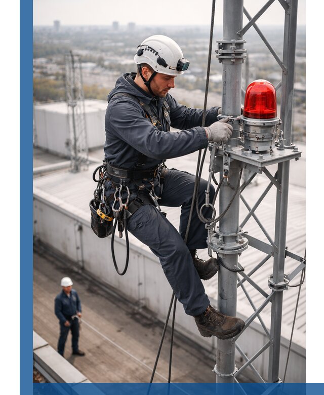 Монтаж заградительных огней и обслуживание объектов в Назарове