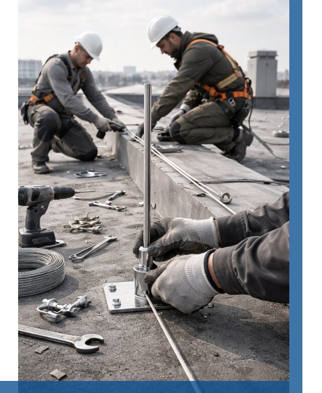 Монтаж молниезащиты на кровле в Назарове цена от 25695 р. | ВЫСОТНИК-Нрв