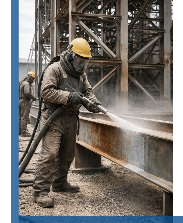 Пескоструйная очистка металлоконструкций в Назарове промышленная