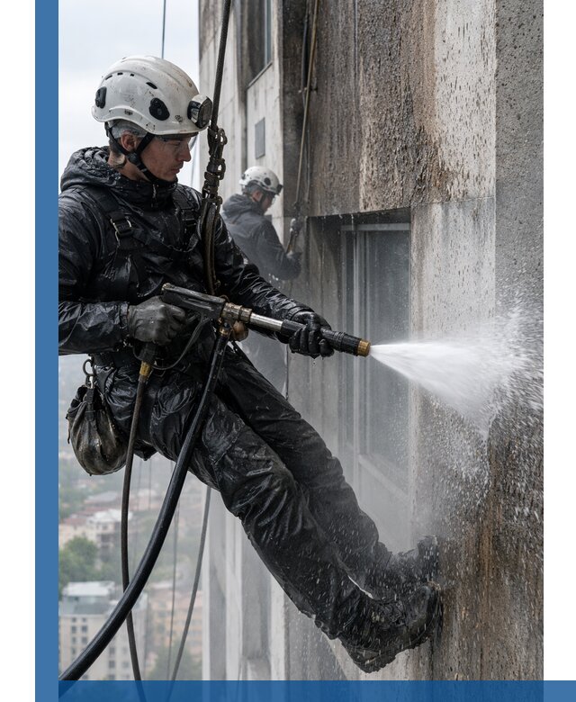 Гидроструйная очистка фасадов и конструкций в Назарове