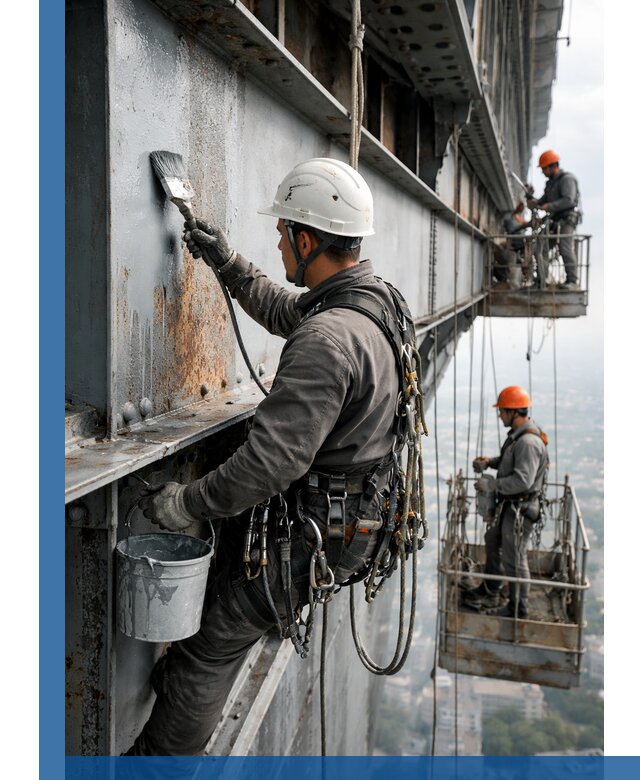 Покраска металлоконструкций на высоте в Назарове профессионально