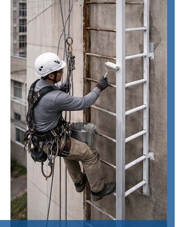 Покраска пожарных лестниц в Назарове от 4625 р. | ВЫСОТНИК-Нрв