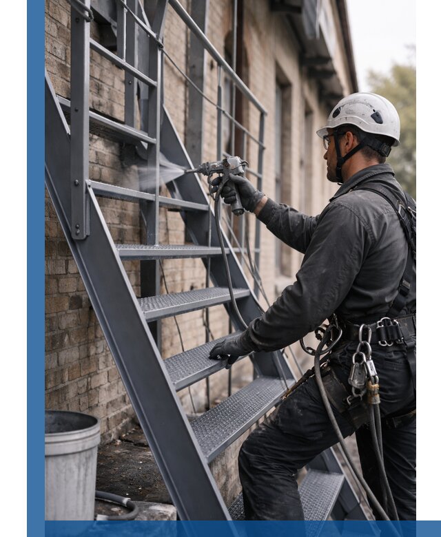 Покраска и антикоррозионная защита пожарных лестниц в Назарове