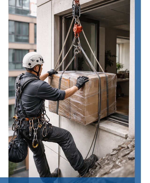 Подъем груза через окно в Назарове от 4625 р. | ВЫСОТНИК-Нрв