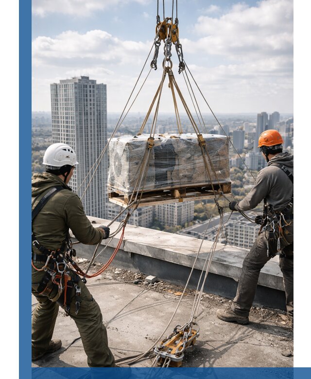 Подъем и монтаж крупногабаритных грузов на крышу в Назарове