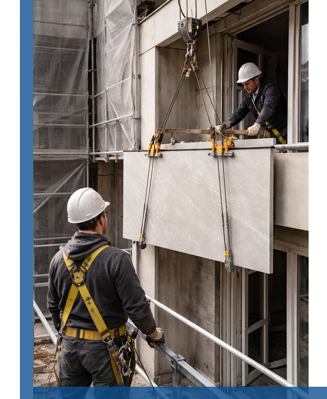 Подъем керамогранита на этаж в Назарове грузчиками и техникой