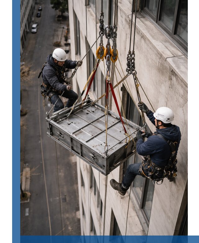 Спуск и подъем грузов по фасаду в Назарове для зданий