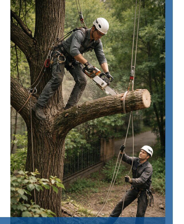 Спил деревьев альпинистами в Назарове от 8222 р. | ВЫСОТНИК-Нрв