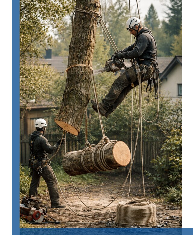 Валка деревьев частями в Назарове, безопасно и аккуратно