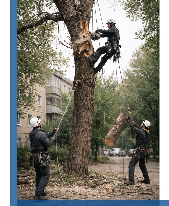 Срочное удаление аварийных деревьев в Назарове с гарантией безопасности