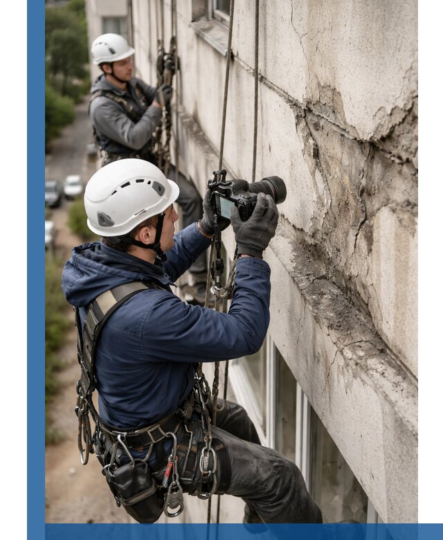 Фотофиксация дефектов фасада с высотной съемкой в Назарове