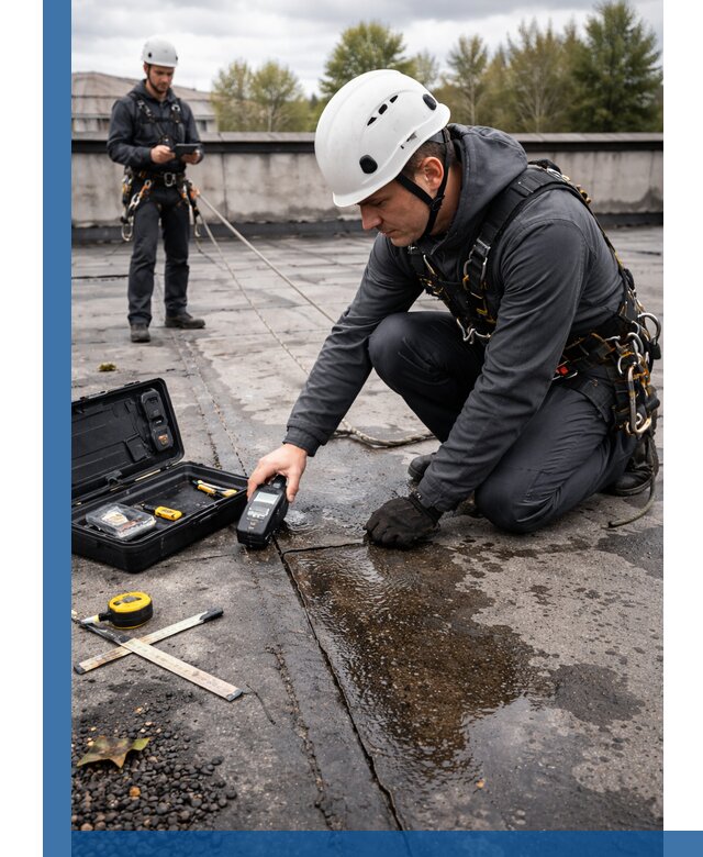 Обследование кровли на протечки и выявление дефектов в Назарове