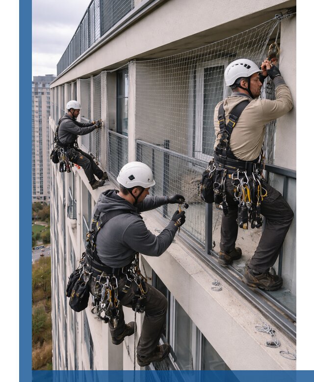 Профессиональный монтаж защитной сетки от птиц в Назарове